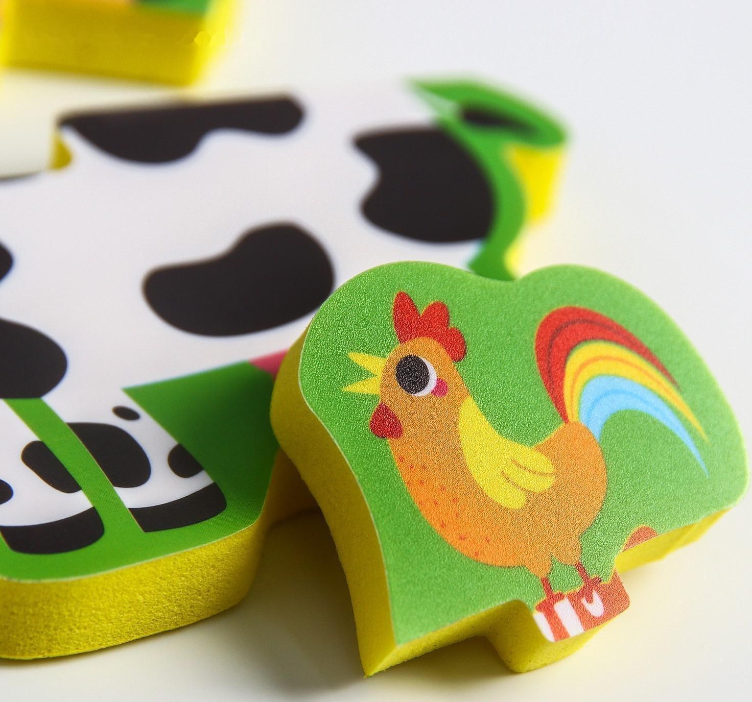 Макси - пазл для игры в ванне «Головоломка: Домашние животные», 5 мягких деталей