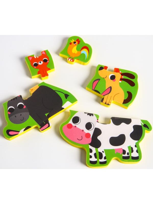 Макси - пазл для игры в ванне «Головоломка: Домашние животные», 5 мягких деталей