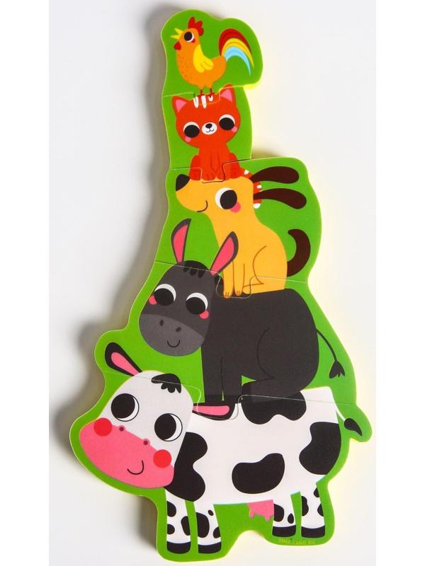 Макси - пазл для игры в ванне «Головоломка: Домашние животные», 5 мягких деталей