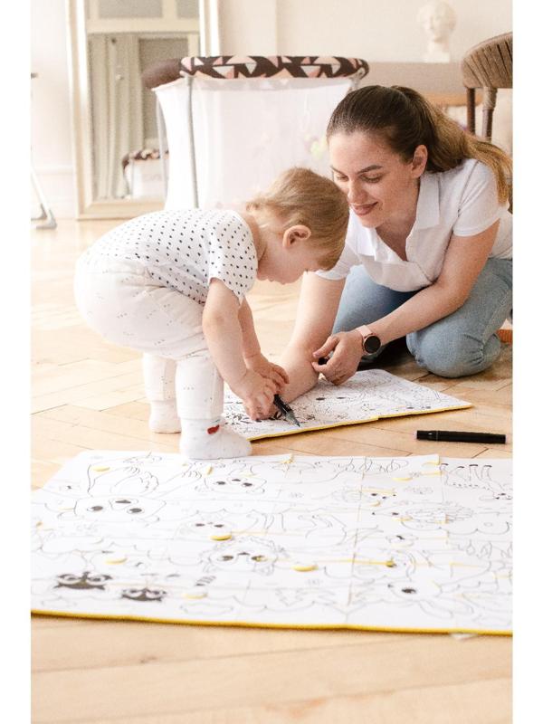 Развивающий коврик - пазл, раскраска «Африка», 50х33 см, 28 деталей