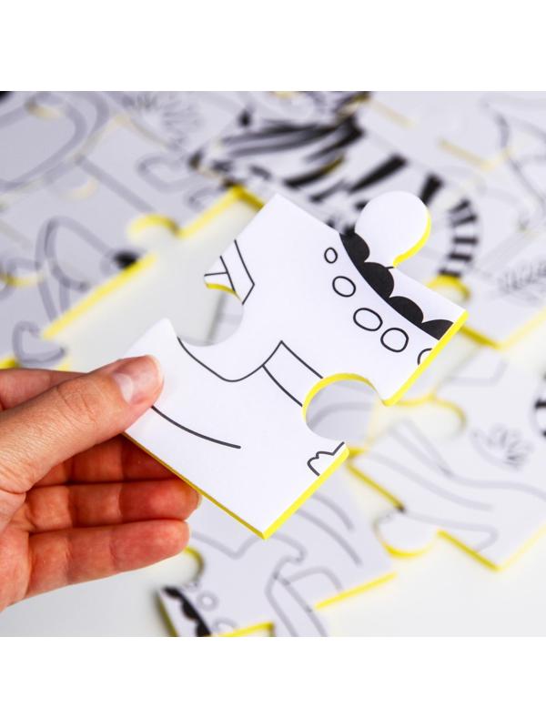 Развивающий коврик - пазл, раскраска «Африка», 50х33 см, 28 деталей