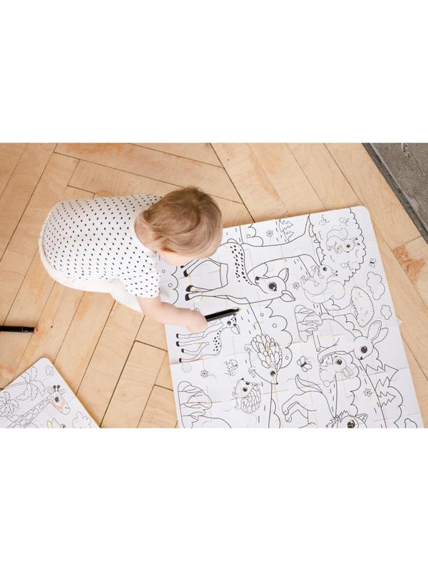 Развивающий коврик - пазл, раскраска «Африка», 50х33 см, 28 деталей