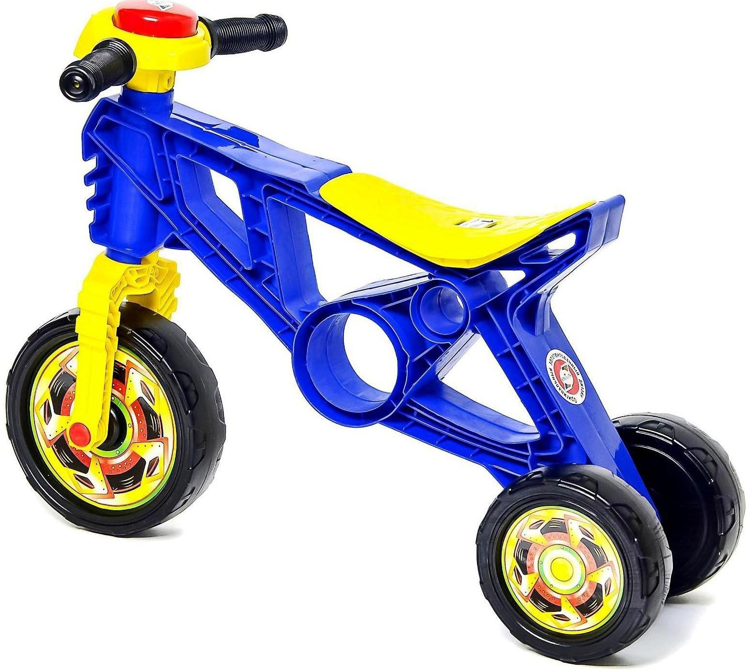 Каталка-мотоцикл трехколёсный, цвет синий