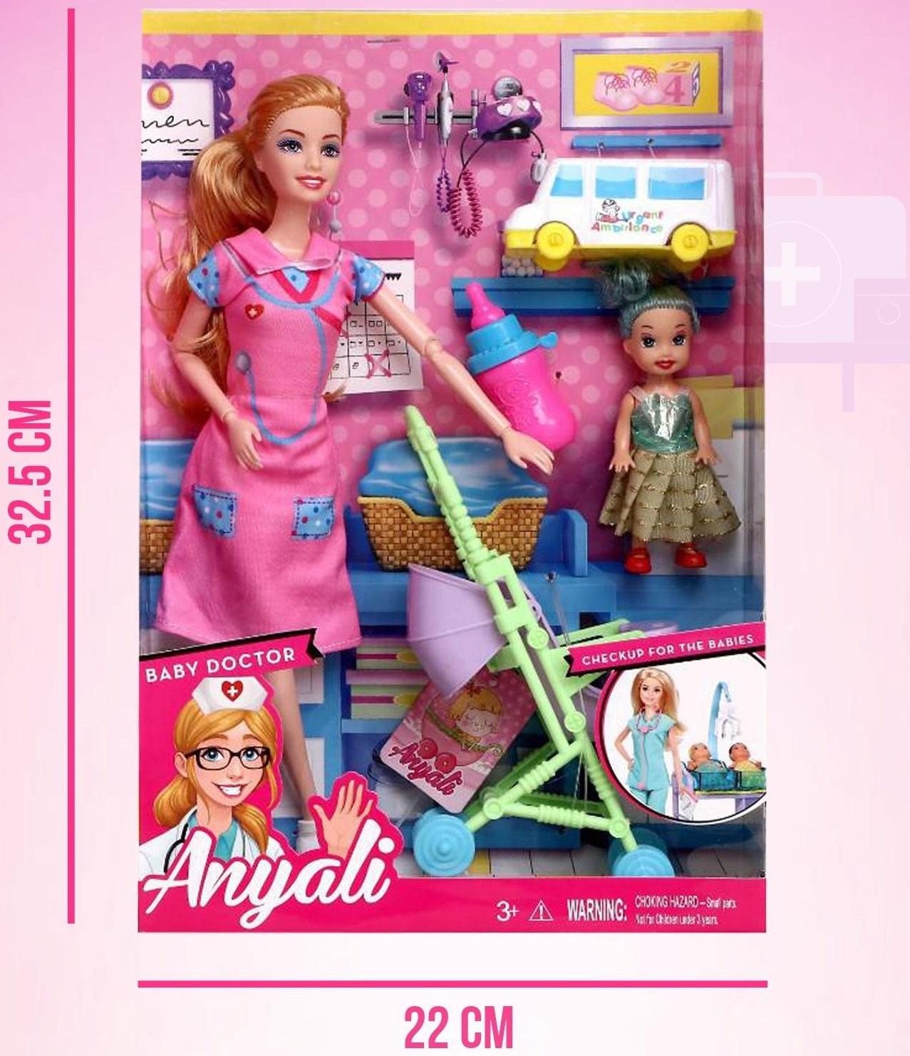 Кукла-модель шарнирная «Врач» с малышкой, с аксессуарами, МИКС