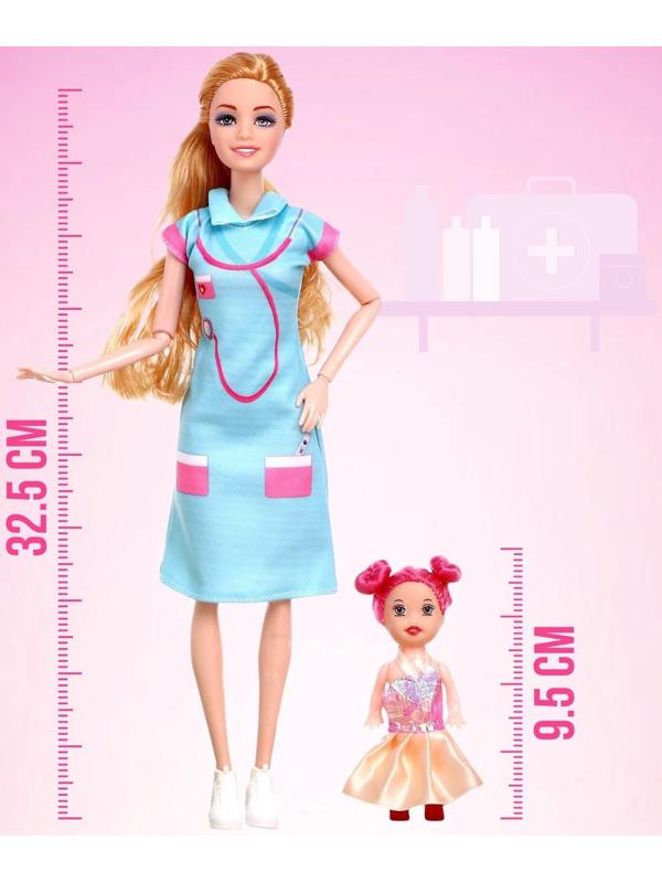Кукла-модель шарнирная «Врач» с малышкой, с аксессуарами, МИКС