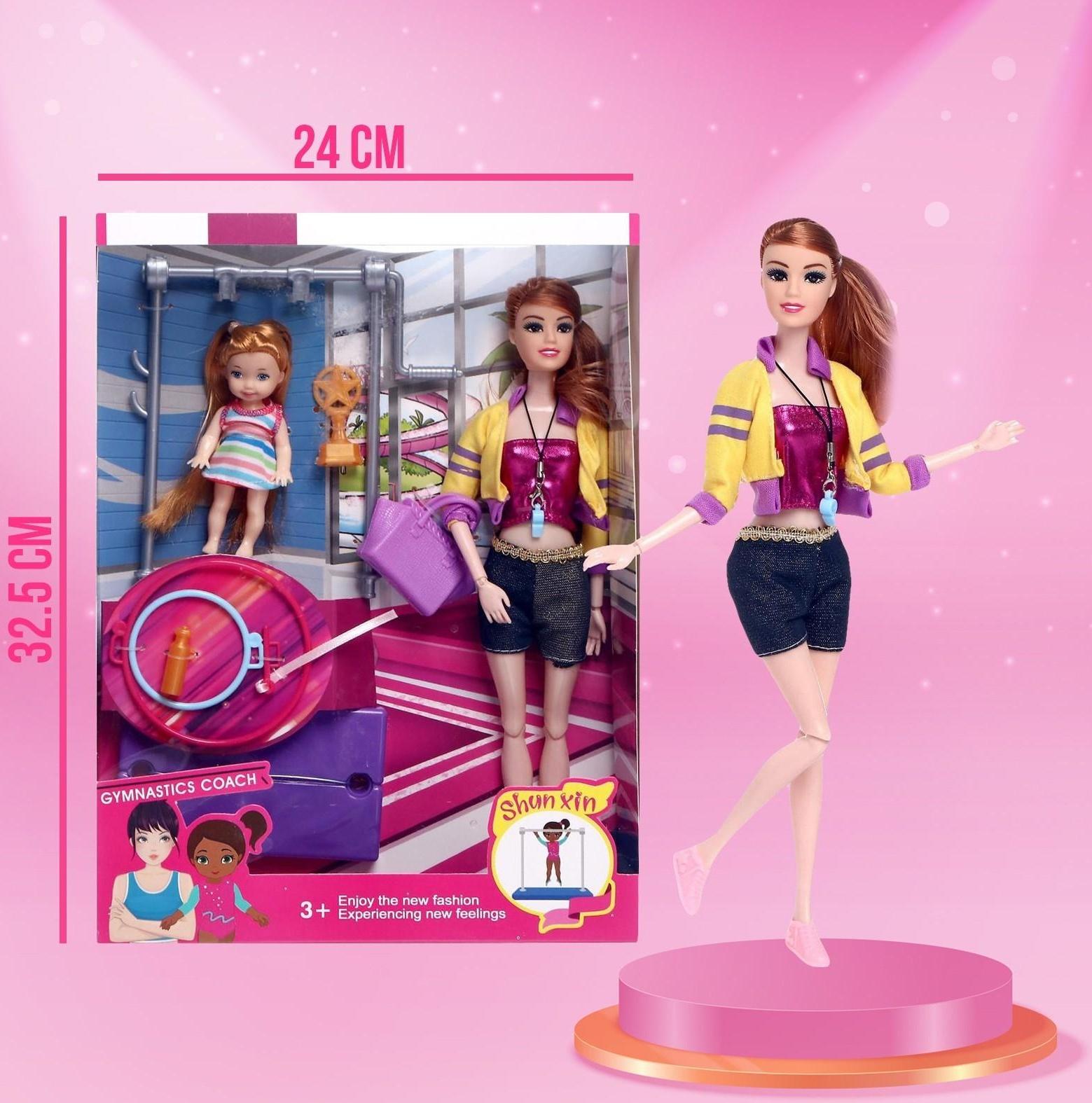 Кукла-модель шарнирная «Спортсменка» с малышкой, с аксессуарами, МИКС