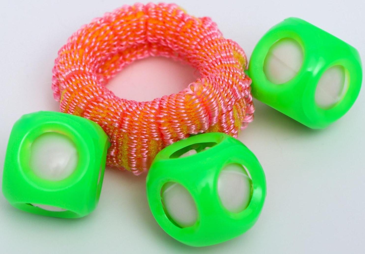 Погремушка - браслет «На ручку», 3 бубенчика, цвет МИКС