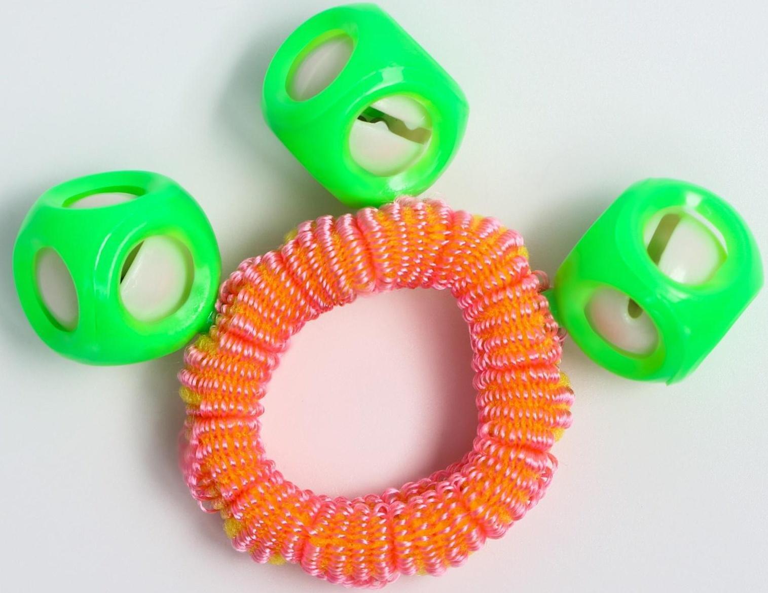 Погремушка - браслет «На ручку», 3 бубенчика, цвет МИКС