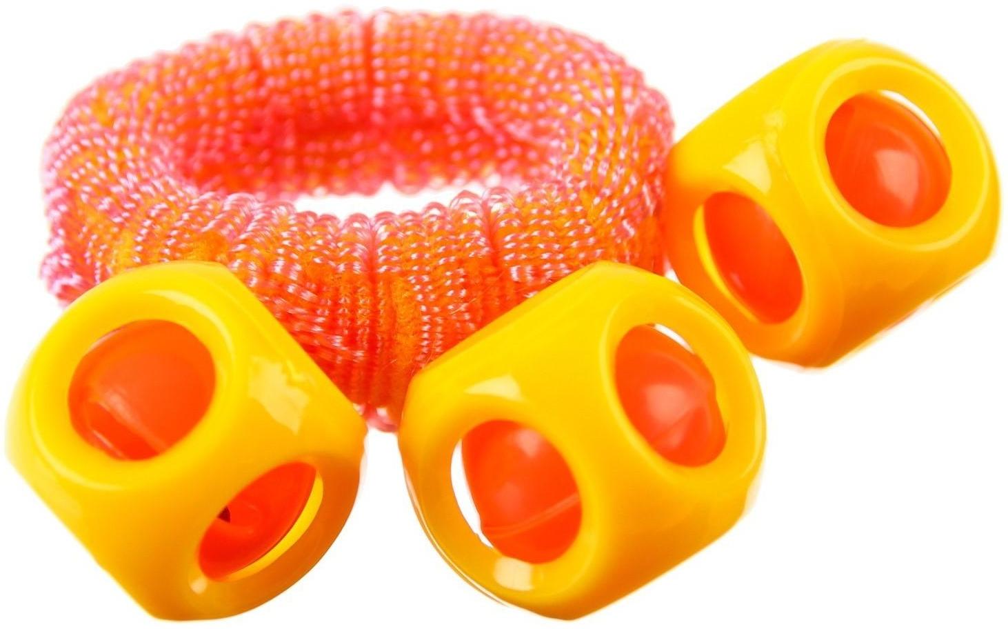 Погремушка - браслет «На ручку», 3 бубенчика, цвет МИКС