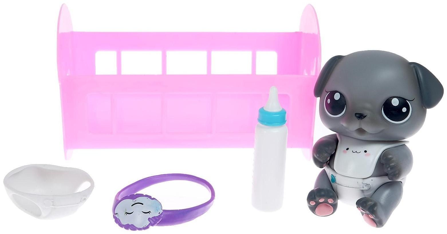 Игрушка-сюрприз «Плюш сплюш» в кроватке с аксессуаром, zoo-МИКС