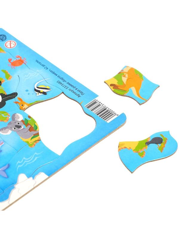 Пазл в рамке «Карта мира», 42 детали