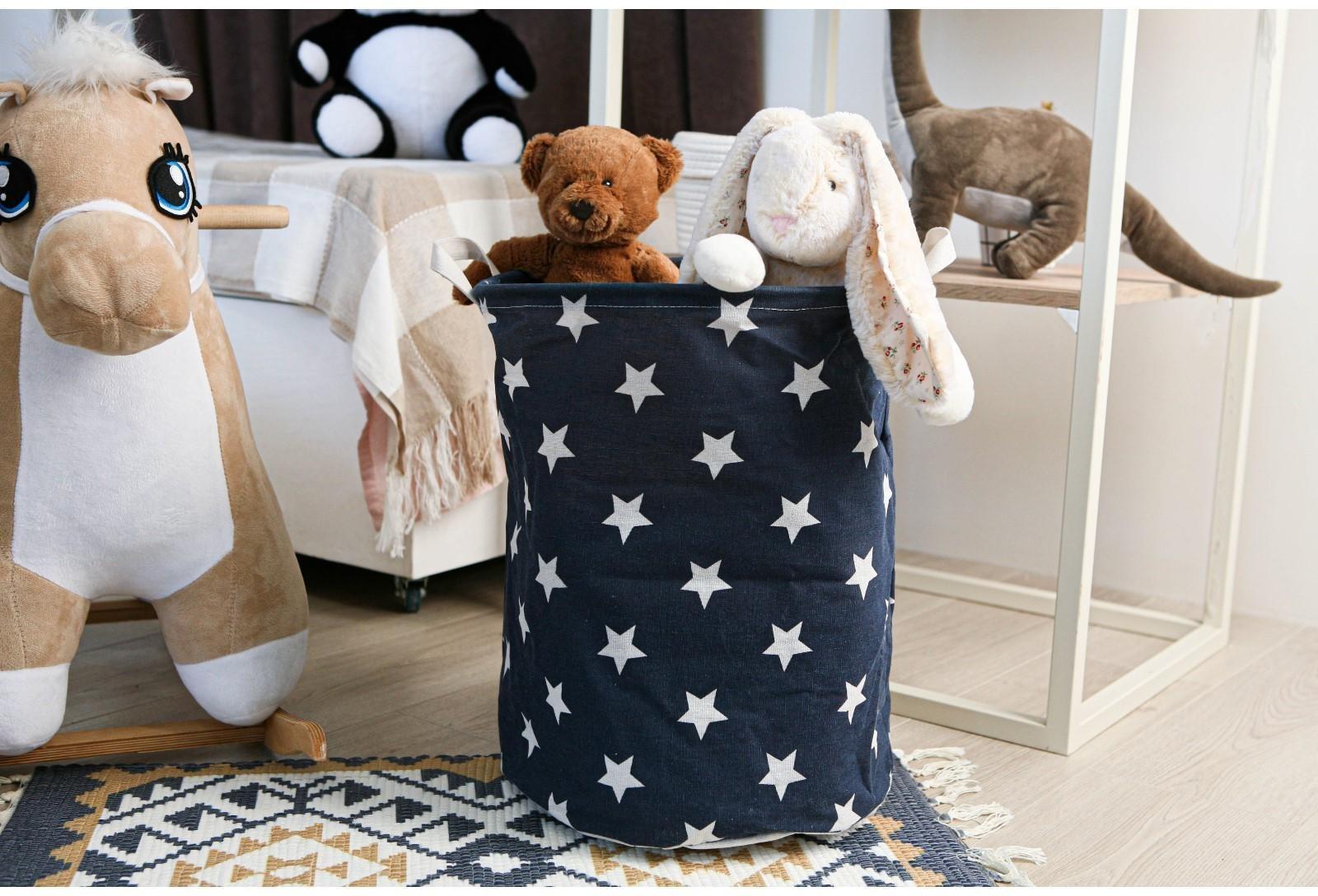 Корзина бельевая текстильная Доляна «Звёздочки», 35×45 см