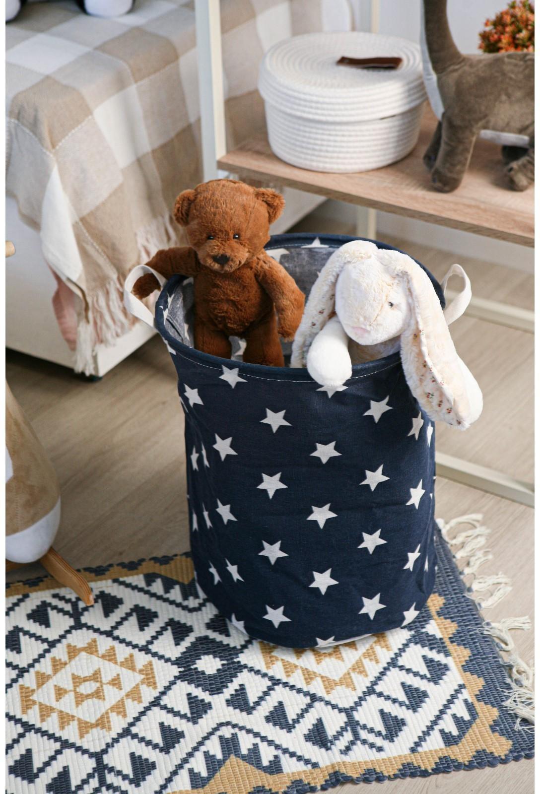 Корзина бельевая текстильная Доляна «Звёздочки», 35×45 см