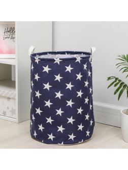 Корзина бельевая текстильная Доляна «Звёздочки», 35×45 см