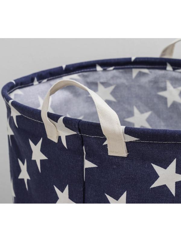 Корзина бельевая текстильная Доляна «Звёздочки», 35×45 см