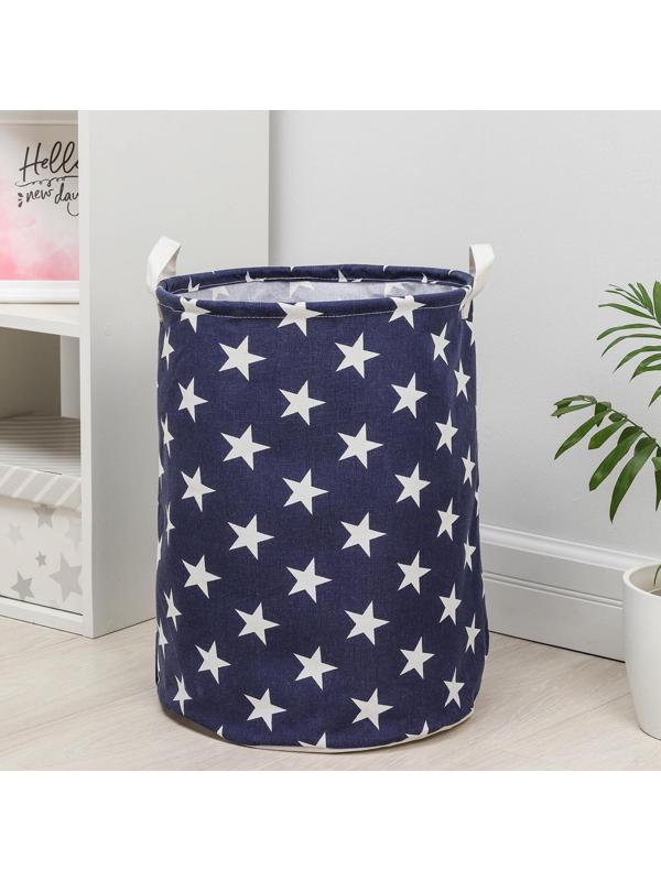 Корзина бельевая текстильная Доляна «Звёздочки», 35×45 см