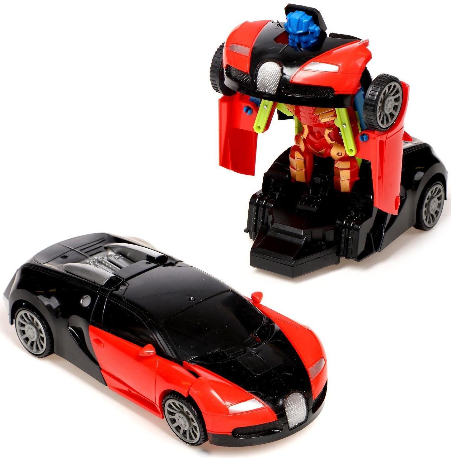 Робот радиоуправляемый «Спорткар», трансформируется, работает от батареек, цвета МИКС