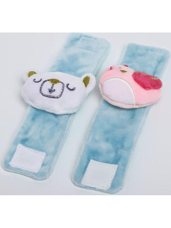 Подарочный набор для малыша: носочки погремушки + браслетики погремушки «Нежность», новогодняя подарочная упаковка