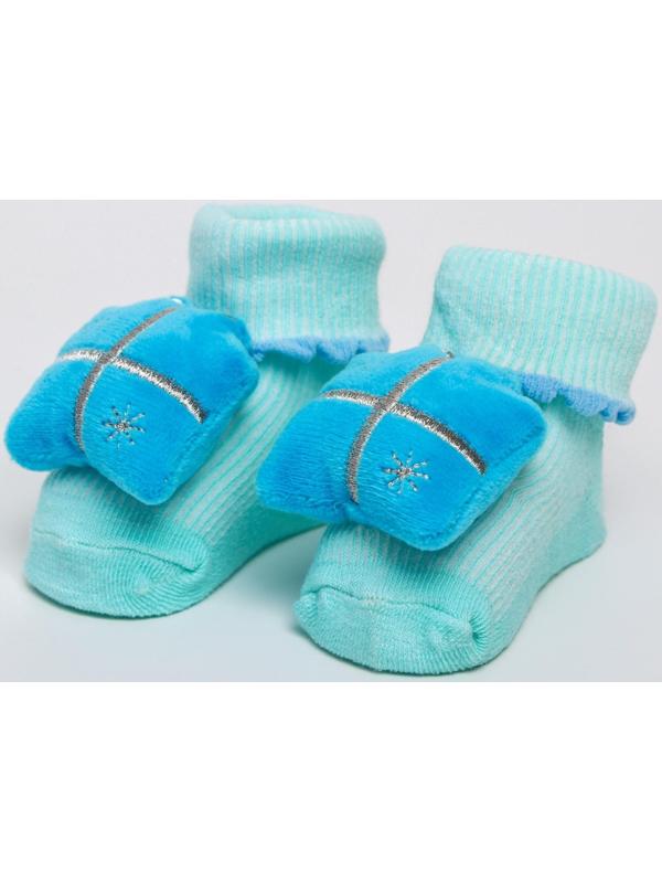 Новогодний подарочный набор для малыша: носочки погремушки + браслетики погремушки «Сказка на Новый Год», новогодняя подарочная упаковка