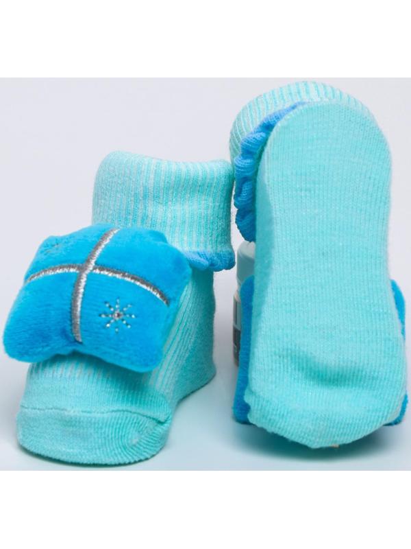 Новогодний подарочный набор для малыша: носочки погремушки + браслетики погремушки «Сказка на Новый Год», новогодняя подарочная упаковка