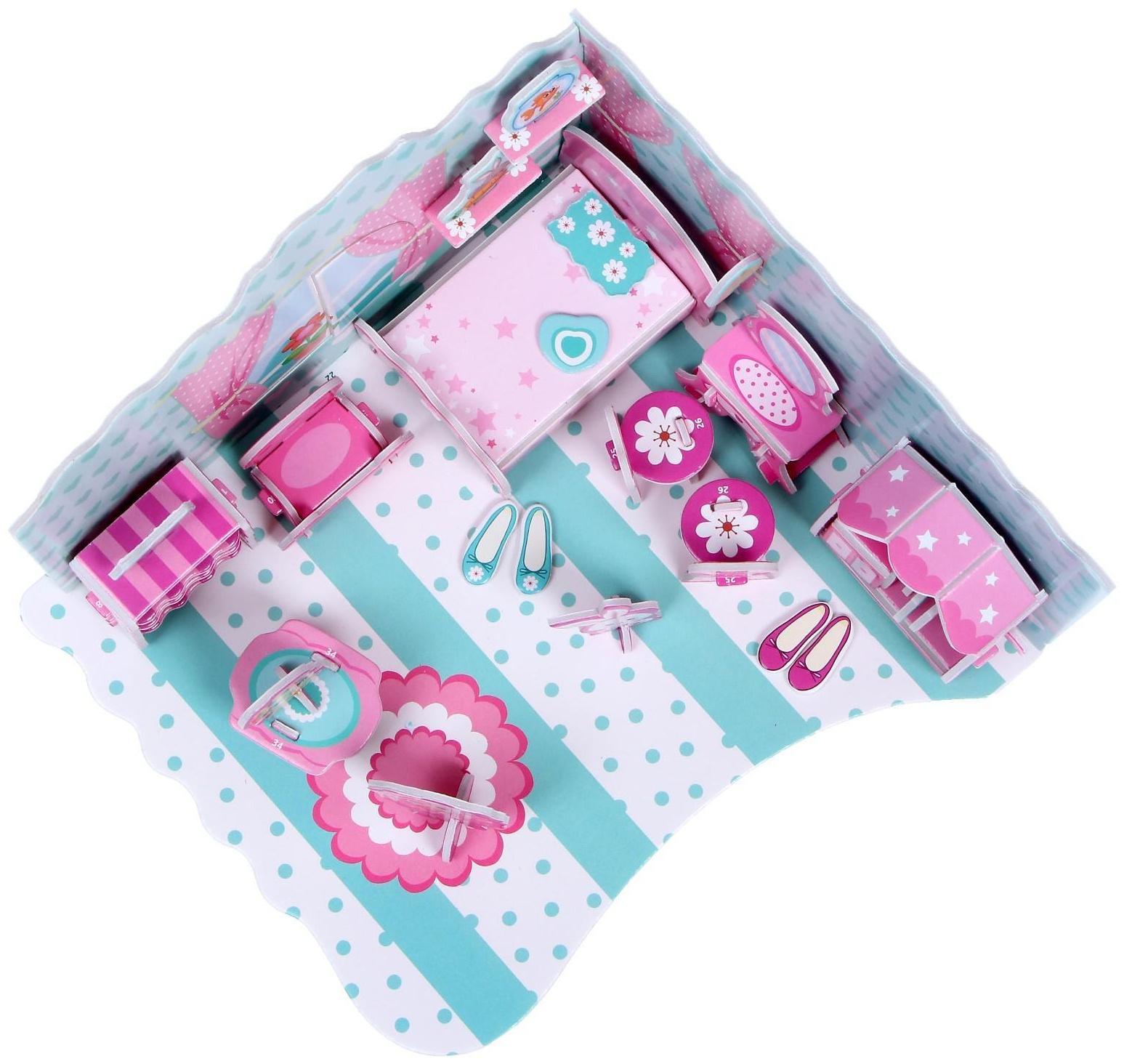 Конструктор 3D из пенокартона «Комната принцессы», 54 детали