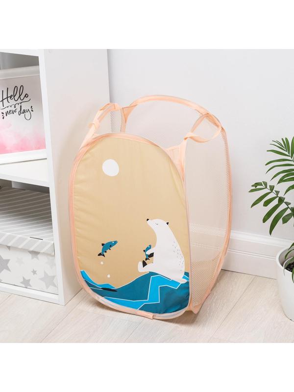 Корзина-сетка Доляна «Северный мишка», складная, 32×32×52 см