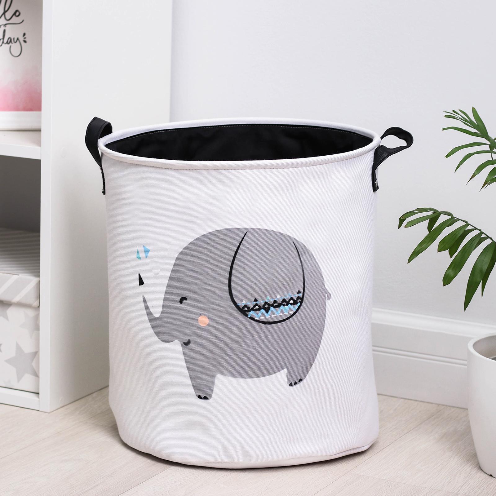 Корзина бельевая текстильная «Слонёнок», 35×40 см