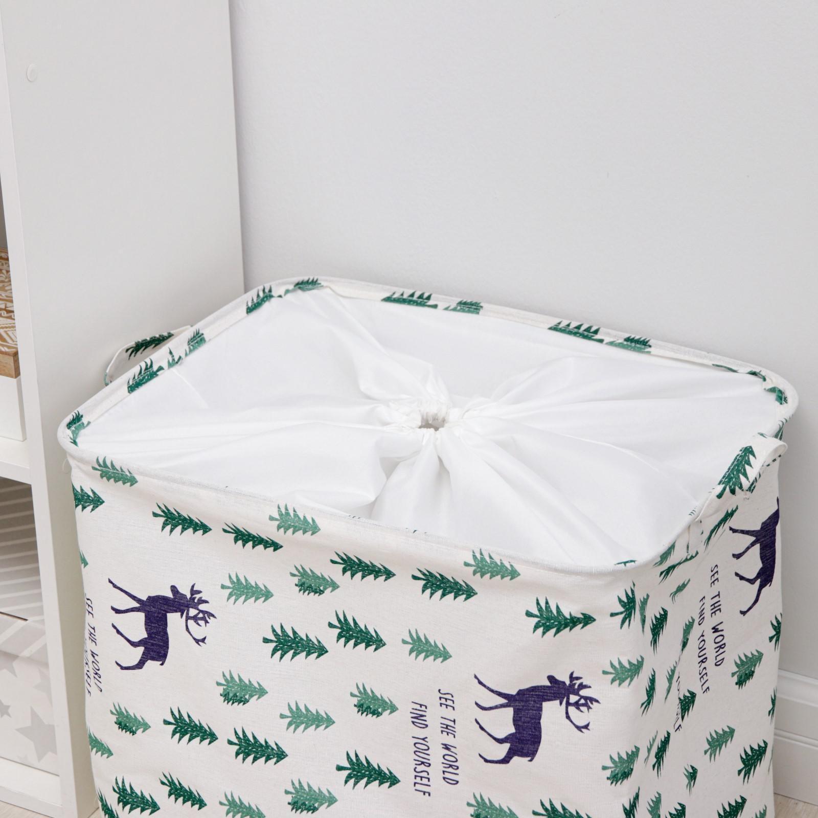 Корзина бельевая текстильная «Олень», 50×40 см