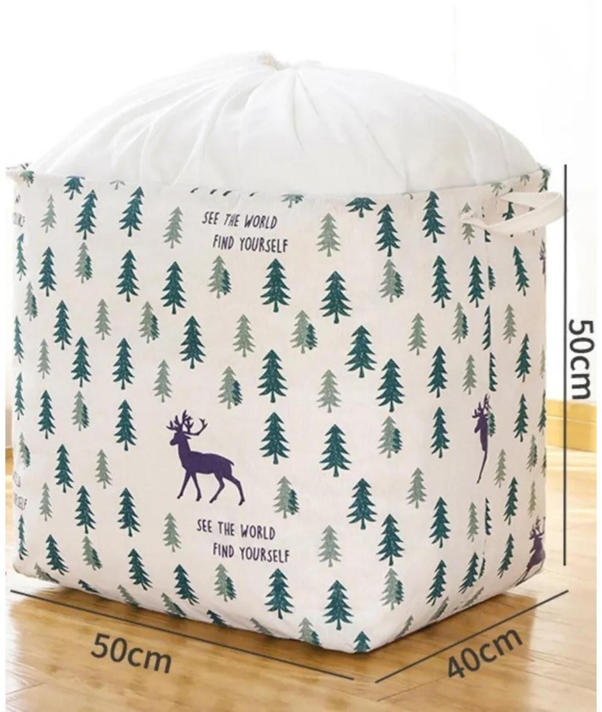 Корзина бельевая текстильная «Олень», 50×40 см