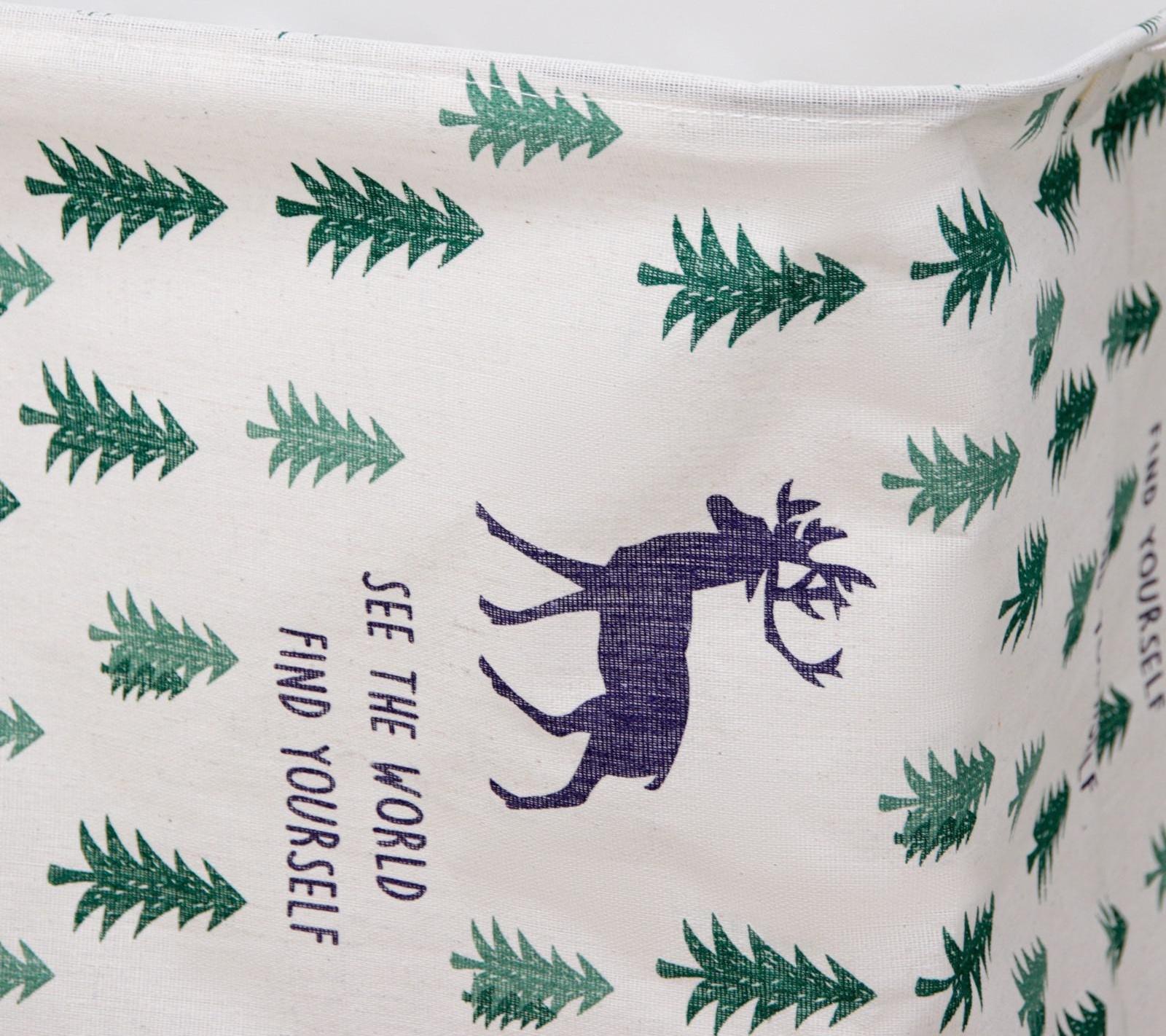 Корзина бельевая текстильная «Олень», 50×40 см