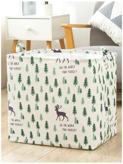 Корзина бельевая текстильная «Олень», 50×40 см