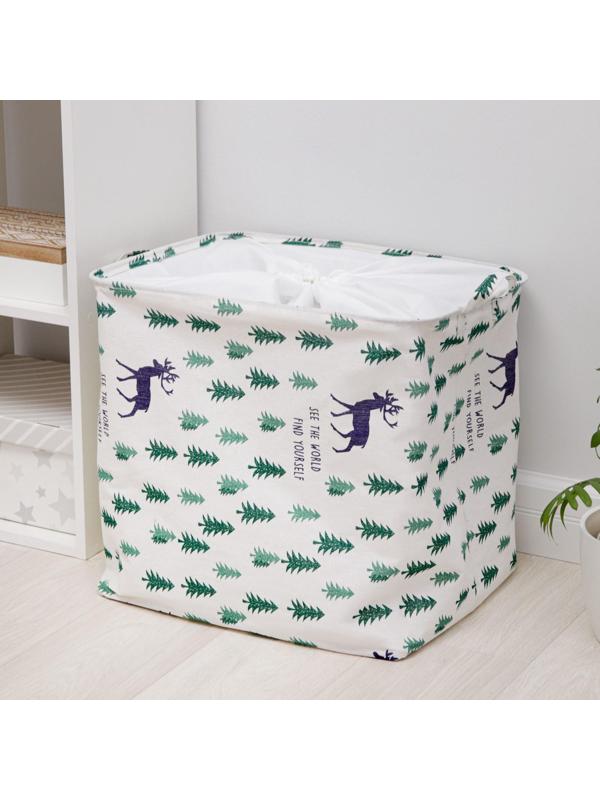 Корзина бельевая текстильная «Олень», 50×40 см