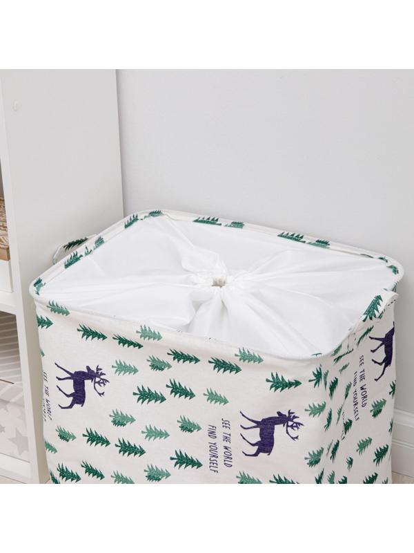 Корзина бельевая текстильная «Олень», 50×40 см