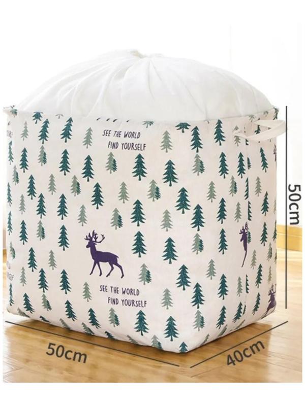 Корзина бельевая текстильная «Олень», 50×40 см