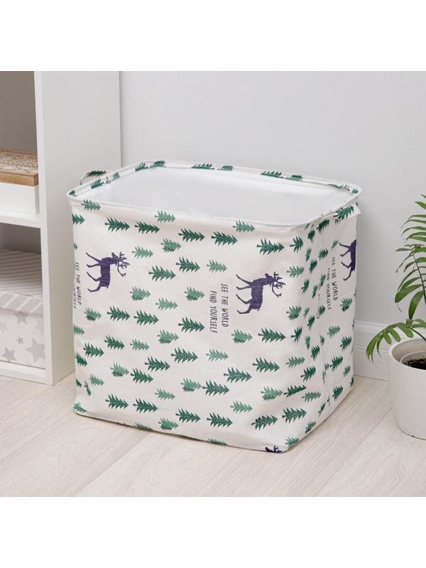 Корзина бельевая текстильная «Олень», 50×40 см