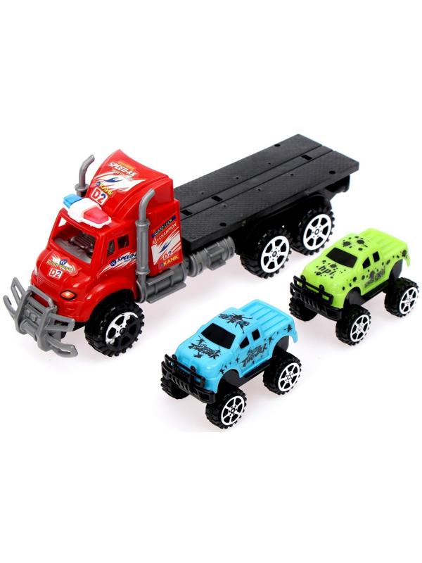 Грузовик инерционный «Автовоз», с 2 машинками, МИКС