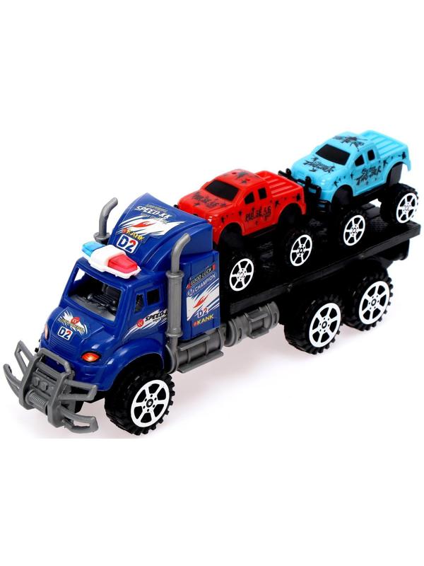 Грузовик инерционный «Автовоз», с 2 машинками, МИКС