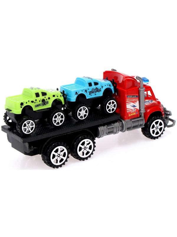 Грузовик инерционный «Автовоз», с 2 машинками, МИКС