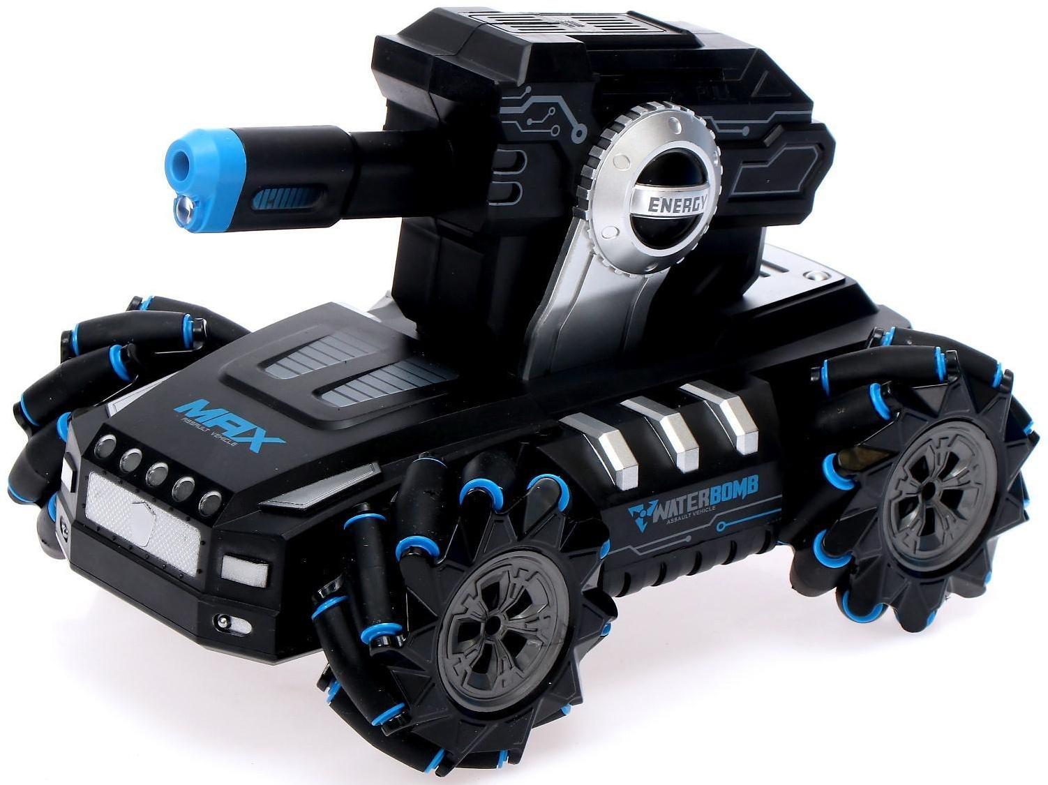 Машина радиоуправляемая MECH, управление жестами, стреляет, 4WD, работает от аккумулятора, цвет чёрный