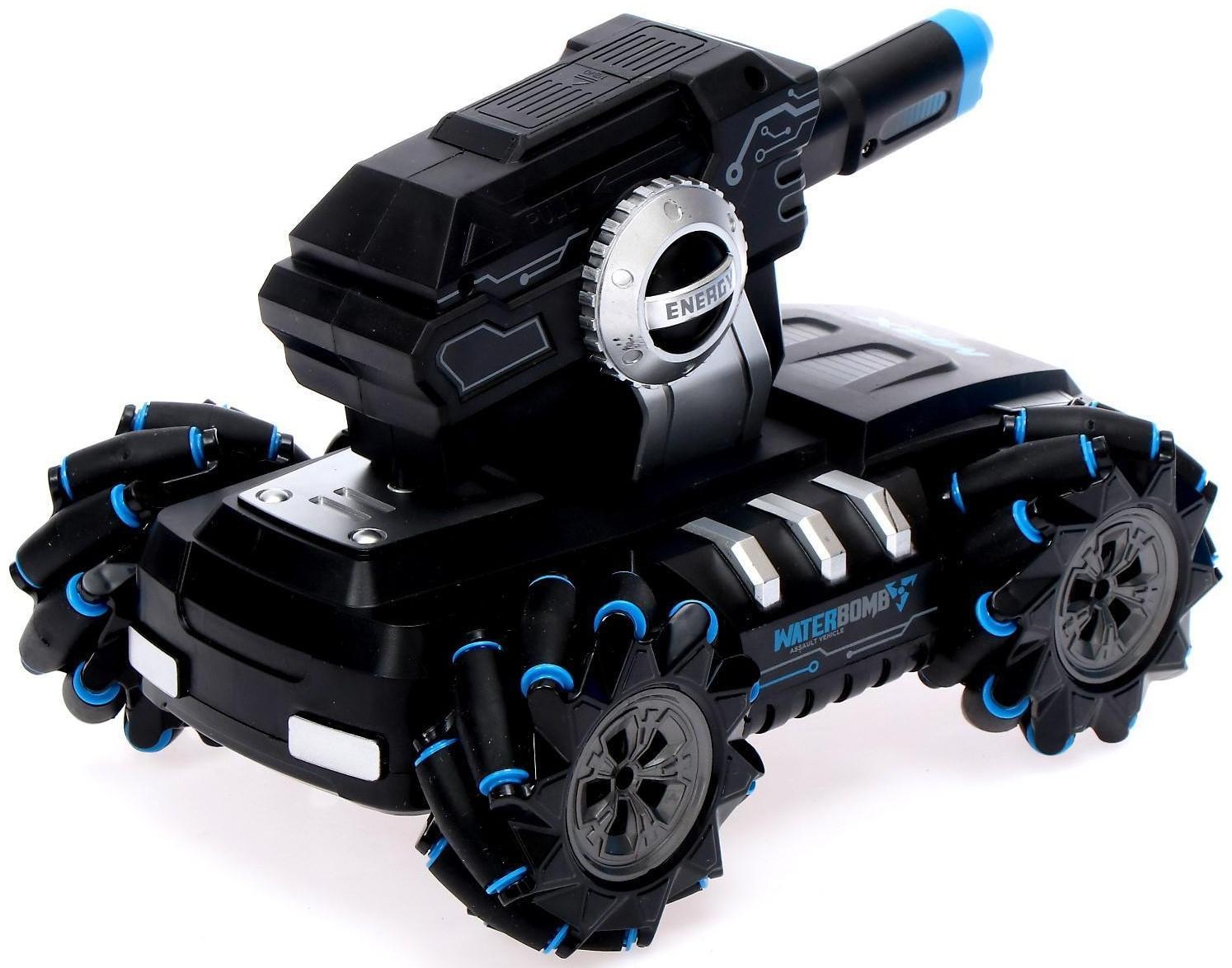 Машина радиоуправляемая MECH, управление жестами, стреляет, 4WD, работает от аккумулятора, цвет чёрный