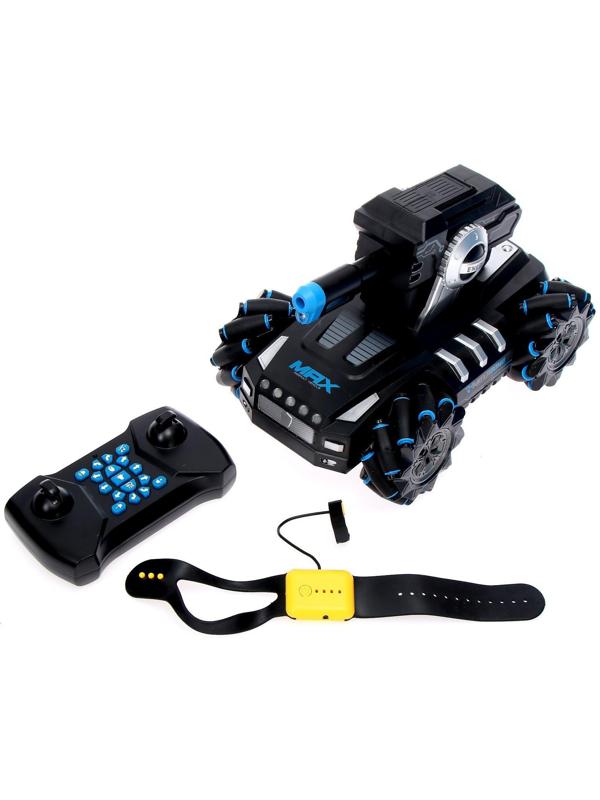 Машина радиоуправляемая MECH, управление жестами, стреляет, 4WD, работает от аккумулятора, цвет чёрный