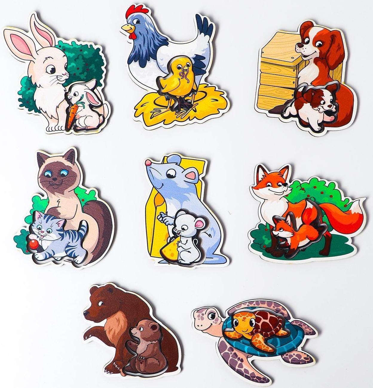 Пазлы логические «Мамы и детёныши»