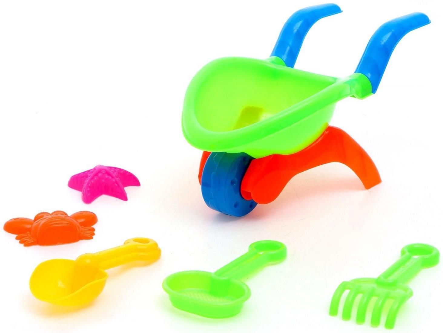 Песочный набор «Мини-тачка», 6 предметов, цвета МИКС
