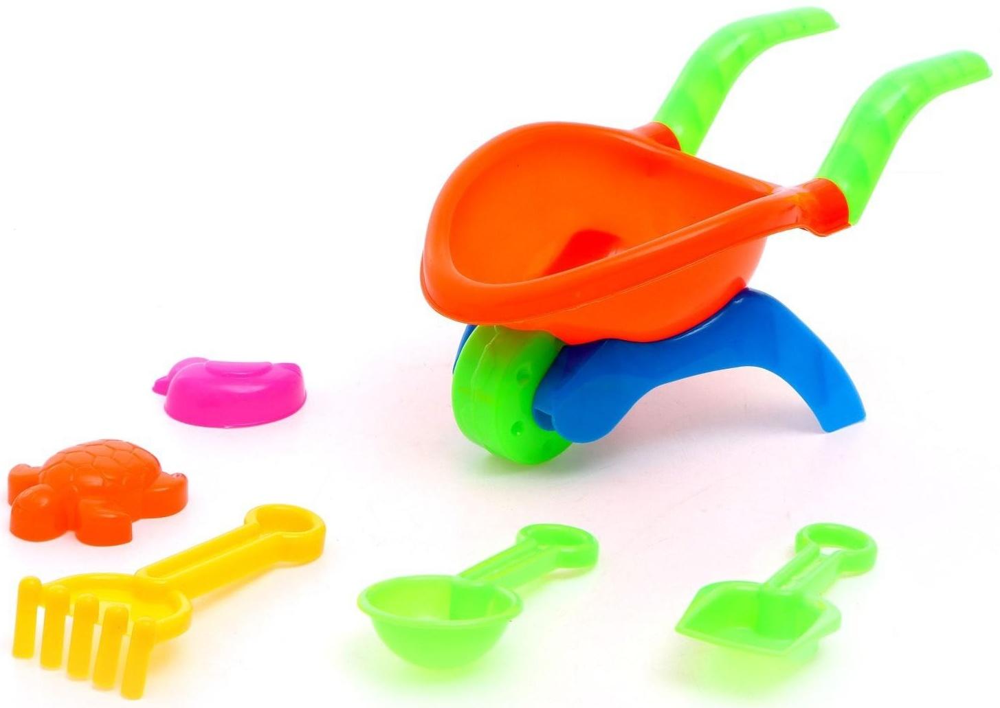 Песочный набор «Мини-тачка», 6 предметов, цвета МИКС