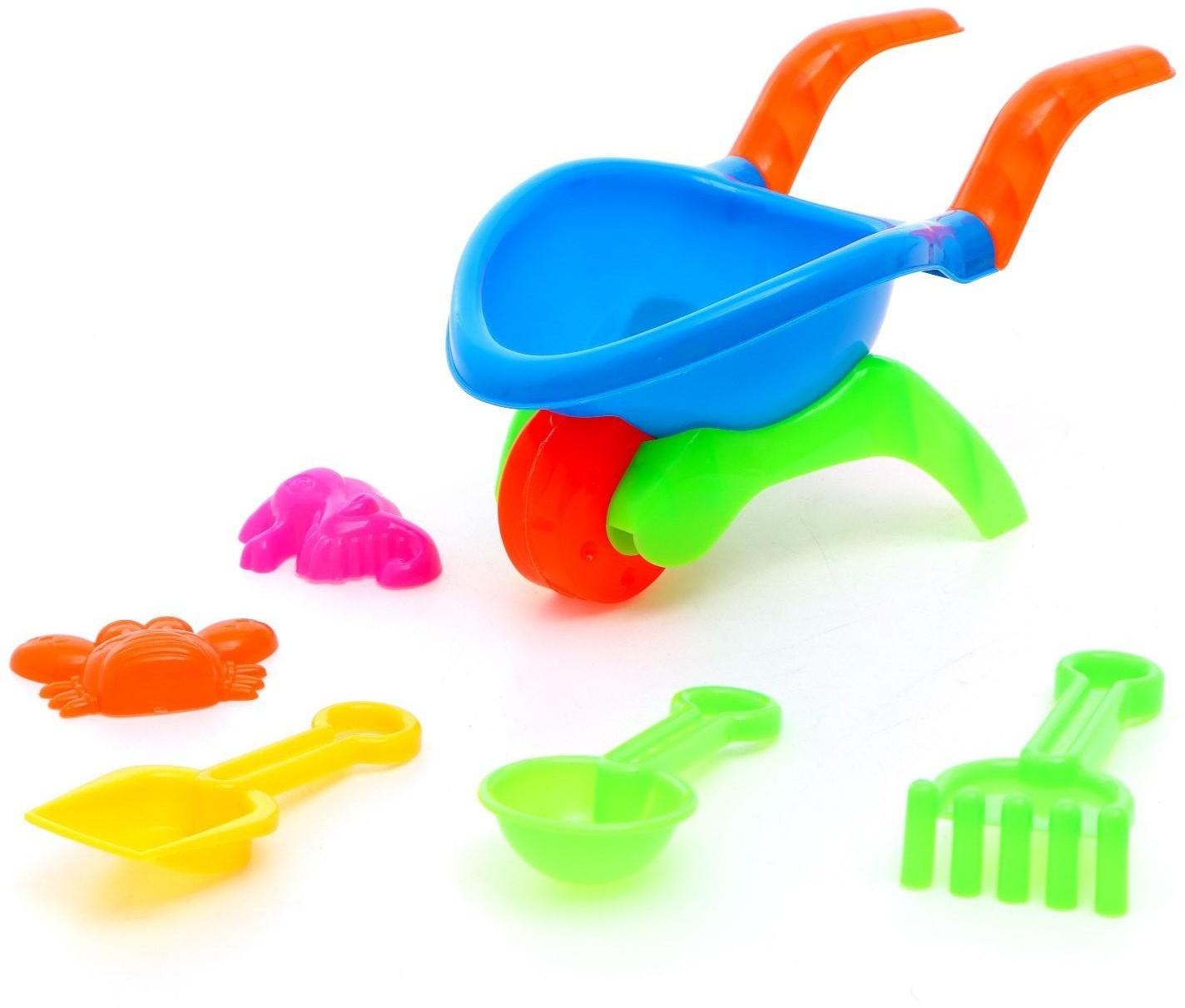 Песочный набор «Мини-тачка», 6 предметов, цвета МИКС