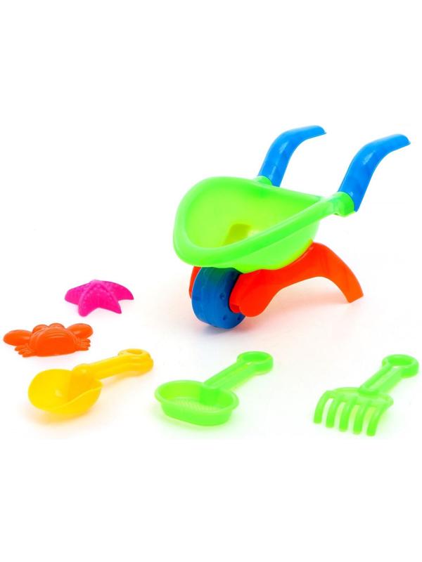 Песочный набор «Мини-тачка», 6 предметов, цвета МИКС