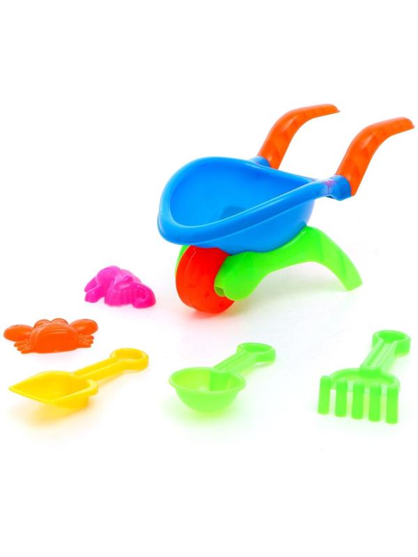 Песочный набор «Мини-тачка», 6 предметов, цвета МИКС