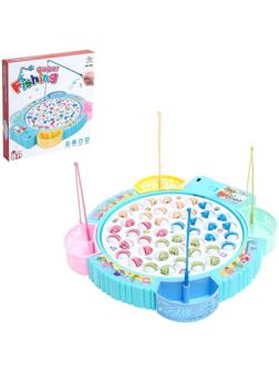 Рыбалка «Большая рыбалка» 45 рыбок, 4 удочки, МИКС