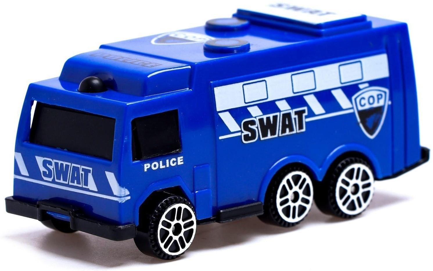 Грузовик инерционный «Полиция», с техникой, МИКС