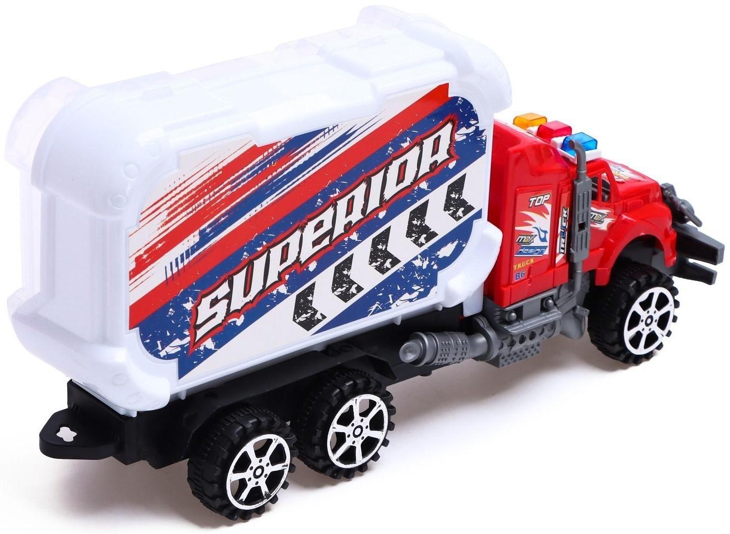 Грузовик инерционный «Полиция», с техникой, МИКС